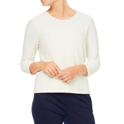 Eastex Ivory Wave Texture Top